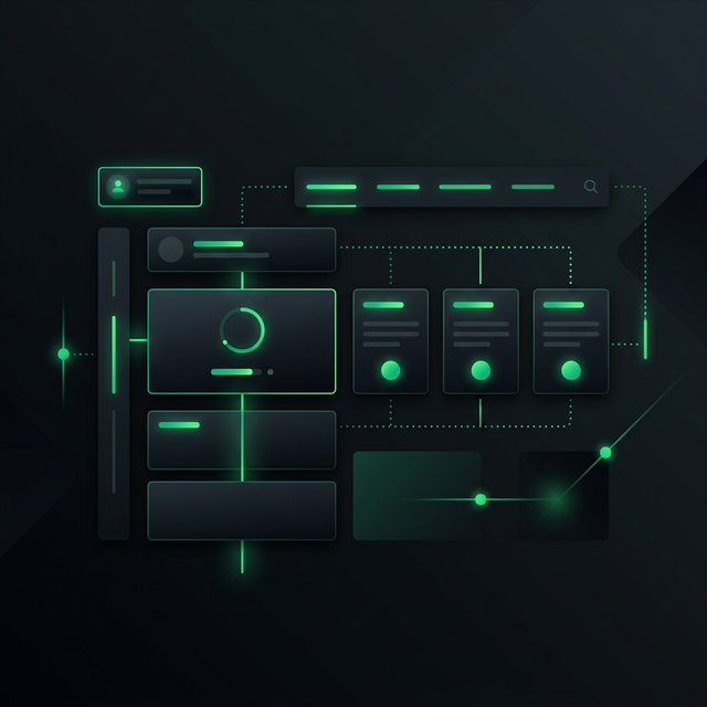 Abstract minimalist UI wireframe layout